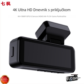 Dualni 4K dash cam s prednjom i stražnjom kamerom, Wi‑Fi, GPS praćenje, ADAS upozorenja, nadzor parkiranja, 150° kut vida, 3,5 inča