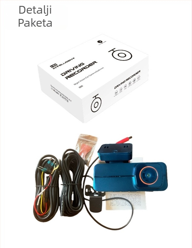 Dualni 4K dash cam s prednjom i stražnjom kamerom, Wi‑Fi, GPS praćenje, ADAS upozorenja, nadzor parkiranja, 150° kut vida, 3,5 inča
