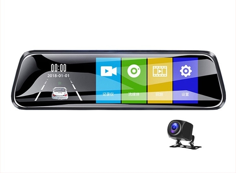 Squarester automobilni dash cam s prednjim i stražnjim dvostrukim snimanjem, 170° široki kut, 1296P rezolucija, Wi-Fi, microSD do 64GB