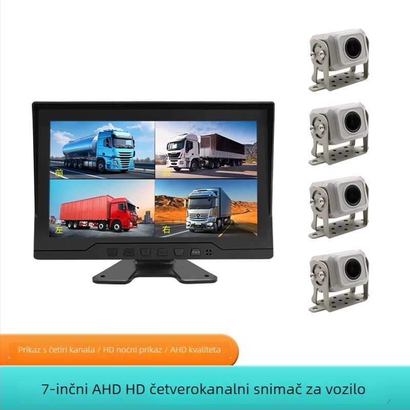 Vodički DVR za kamione i autobuse: 170° kut snimanja, 1080p, TF kartica do 128GB, 24H skladištenje podataka, instalacija u središnju konzolu, funkcije: povratna slika, petljasti zapis, nadzor parkiranja
