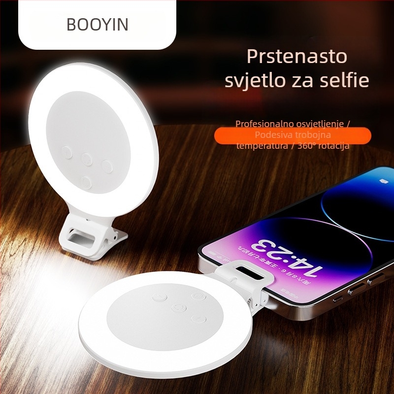 LED svjetlo za popunjavanje XJ51 za selfie, livestream, videopozive — Snaga 100, 5V/1A, Ugrađena baterija