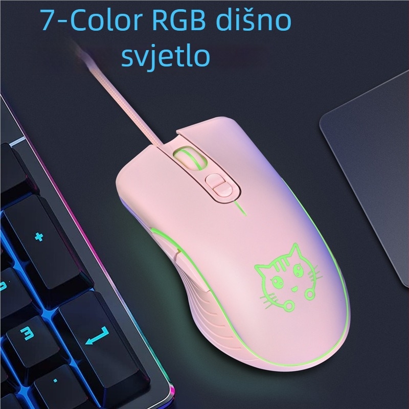LUNA žičani gaming miš, USB sučelje, 2400 DPI optički senzor, 6 tipki, 4 razine DPI
