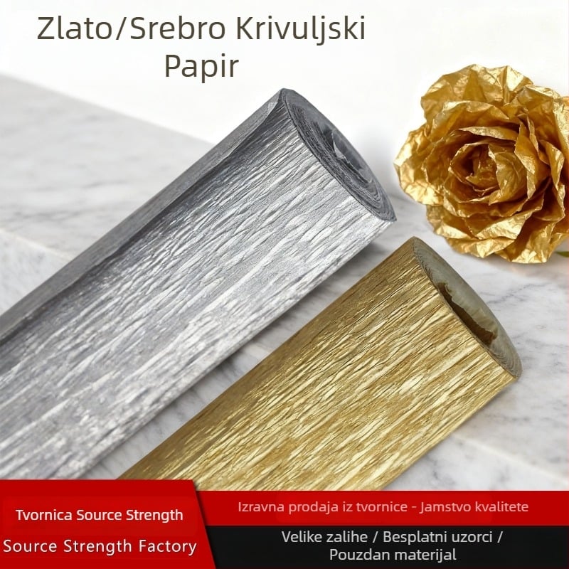 Ručni origami buket od papira za pakiranje – naborani crepe papir, papirnato cvijeće i konzervirano cvijeće