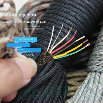 Kabel za punjenje tipkovnice s 5-žarnim paracordom, USB Type-C na USB, mekana konstrukcija, bakar bez kisika