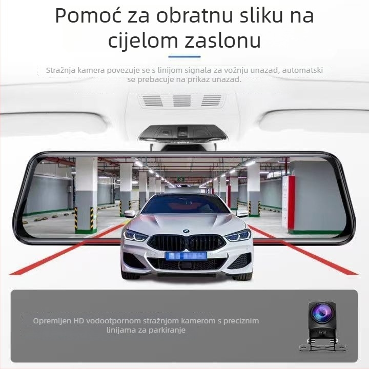 Automobilska dash kamera s dvostrukim snimanjem naprijed i nazad, 1080p, 120° kut gledanja, WIFI, 16GB TF kartica