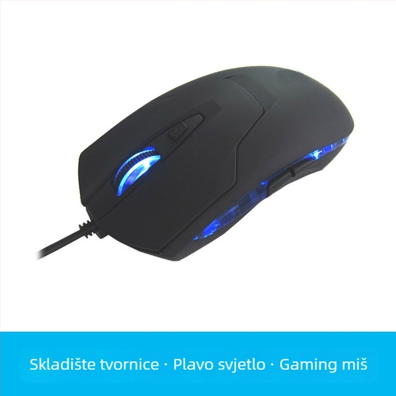 HYO-07 optička miša USB-C kabelska, 1200dpi, 6 tipki, ergonomska za stolno računalo