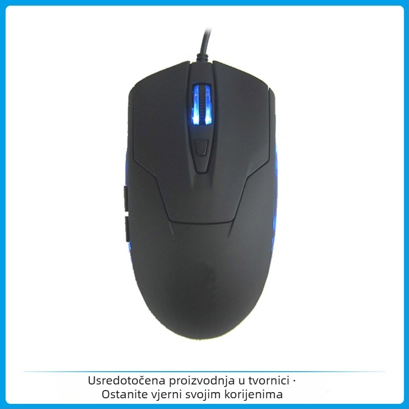 HYO-07 optička miša USB-C kabelska, 1200dpi, 6 tipki, ergonomska za stolno računalo