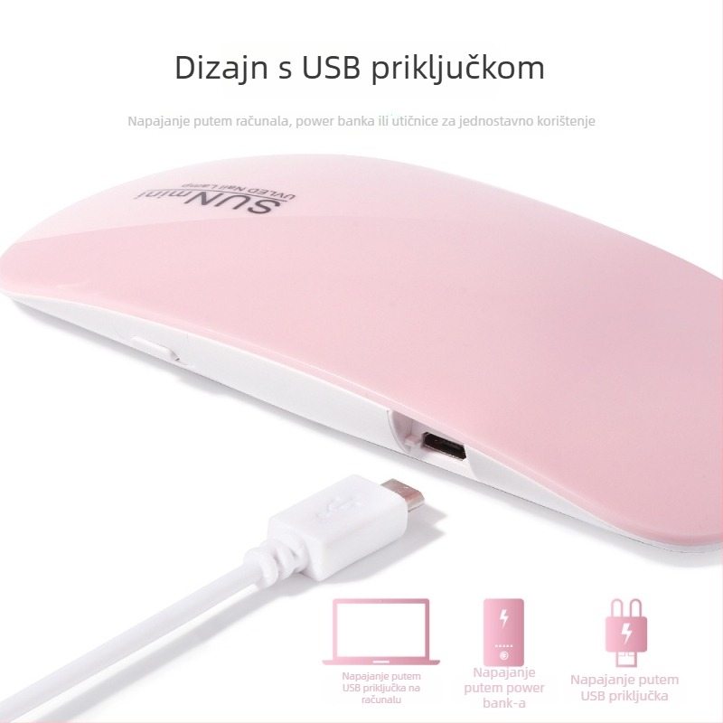 Lampa za nokte u obliku miša – prijenosna mini sušionica za nokte, model SUN mini; porijeklo Zhejiang; neto masa 85 g; OEM brend; 200 kom./karton