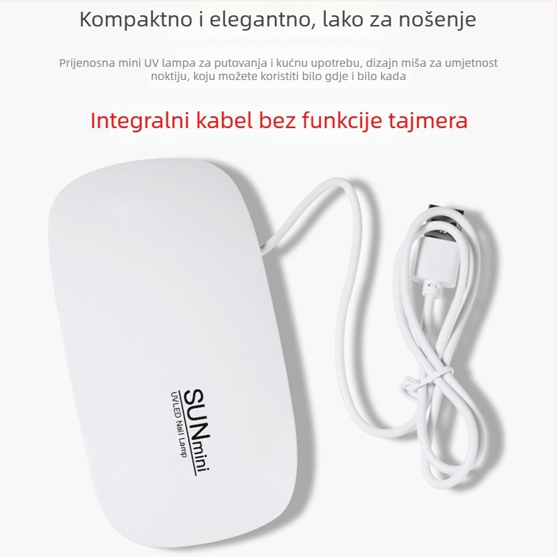 Lampa za nokte u obliku miša – prijenosna mini sušionica za nokte, model SUN mini; porijeklo Zhejiang; neto masa 85 g; OEM brend; 200 kom./karton