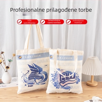 Prilagođena platnena torba s tiskom logotipa — na skladištu + prilagodljivost, offset tisak i tisk toplinskim prijenosom, korporativna reklamna torba