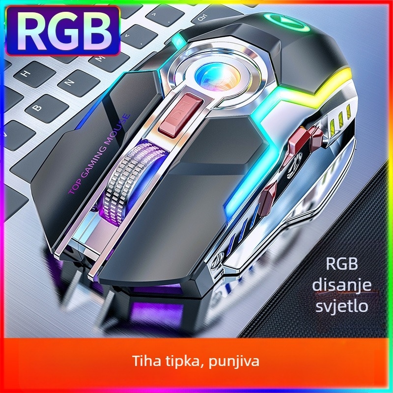 Bežična gaming miša s DPI 1600, 7 tipki, 2,4 GHz USB prijemnik