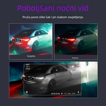 Automobilska dash kamera 1080p, 170° široki kut, infracrveno noćno viziranje, WiFi, nadgledanje parkiranja s cikličkim snimanjem