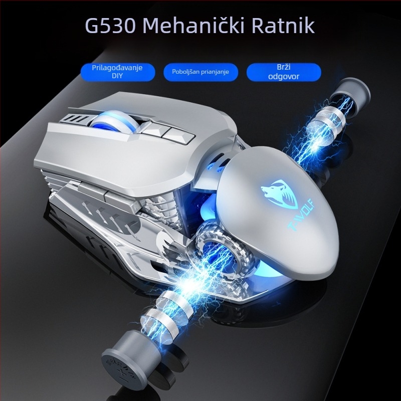 G530 optički USB gaming miš, 6400 DPI, 6 tipki, žični, podesivi DPI (4 razine), ergonomski