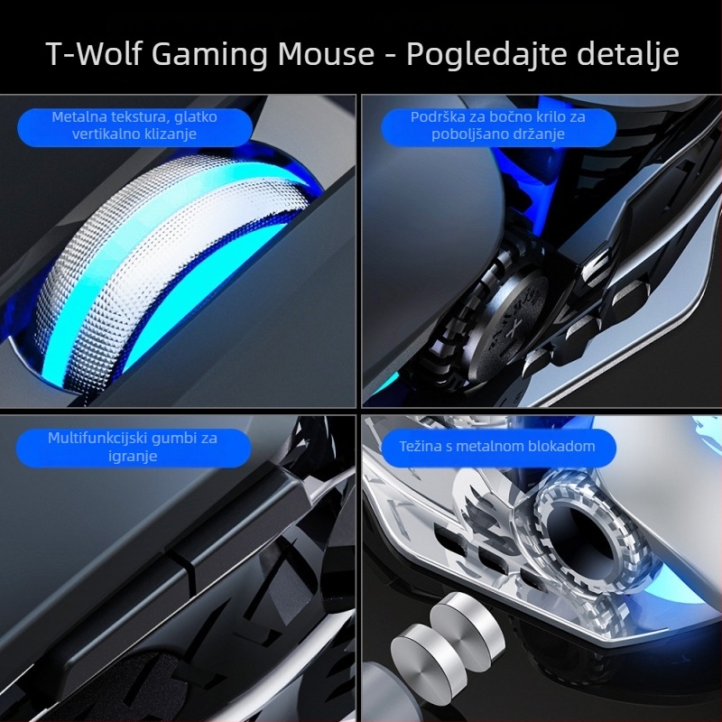 G530 optički USB gaming miš, 6400 DPI, 6 tipki, žični, podesivi DPI (4 razine), ergonomski