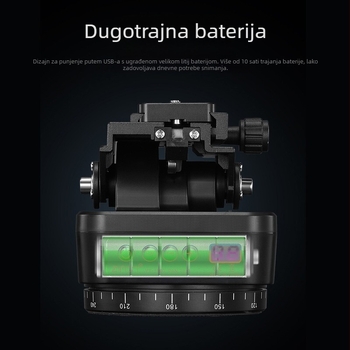 Električni gimbal stabilizator za mobitel s kamerom, 360° horizontalno okretanje, 70° vertikalno naginjanje, dvostruki osovinski, aluminijska legura, daljinsko upravljanje