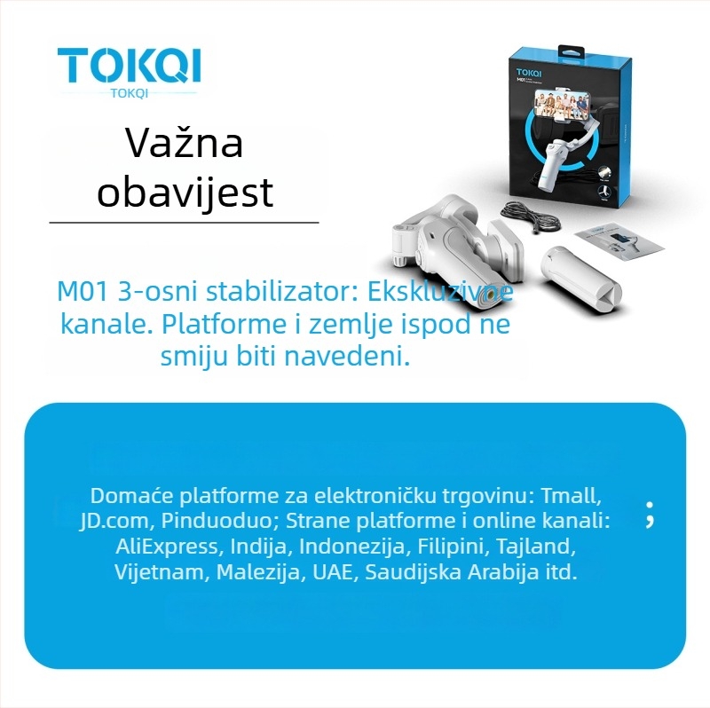 M01 ručni stabilizator za mobilni telefon s tri osi, inteligentnim praćenjem lica, 320° panoramsko/nagib, neto težina 378 g
