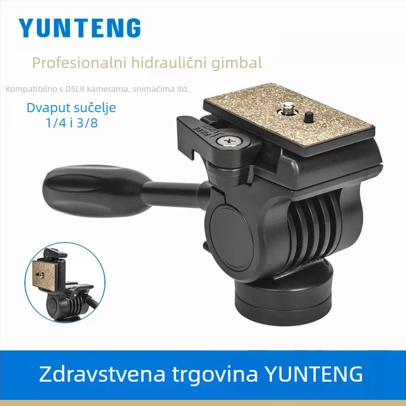 Yunteng VCT-850 hidraulični panoramsko/tilt stativ s pločom za brzo otpuštanje, aluminijska legura, nosivost 2–5 kg, za SLR, DV i bezrcalne kamere