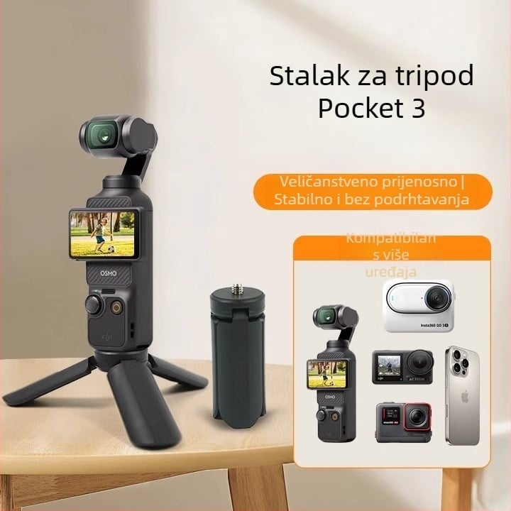 Km-05 stativ za ručni gimbal kamere — ABS plastika, nosivost 2,5 kg, 3D gimbal, masa 44 g