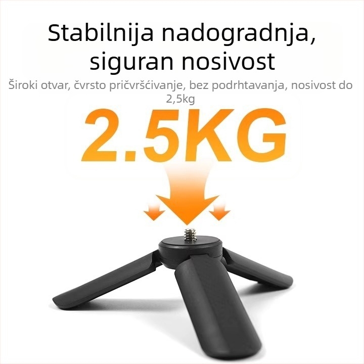 Km-05 stativ za ručni gimbal kamere — ABS plastika, nosivost 2,5 kg, 3D gimbal, masa 44 g
