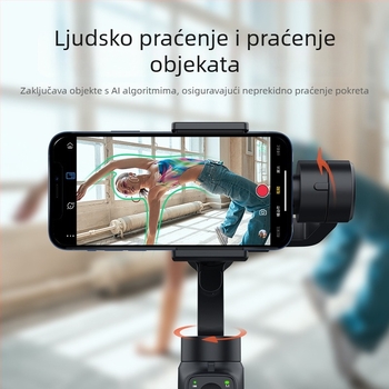 3-osi ručni stabilizator za pametni telefon — inteligentno praćenje i stabilizacija, ABS kućište, ugrađena baterija, težina 500 g (pan 320°, tilt 320°, brzina 120°/s)