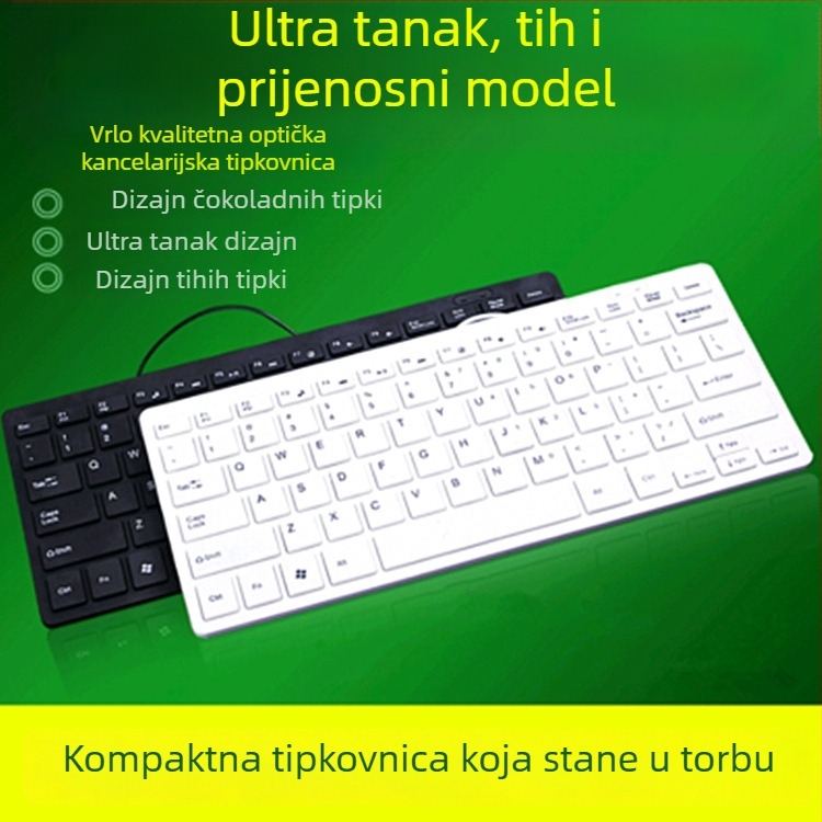 Tih tipkovnica za prijenosno računalo Neutral K1000, 78 tipki, žično, vodootporna, Palace Pillar Architecture