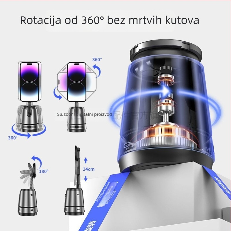 Q05 telefonski gimball s 360° praćenjem i AI prepoznavanjem lica — horizontalno okretanje 360°, 1/4 univerzalni sučelje, aluminijsko kućište, ukupna snaga 15W