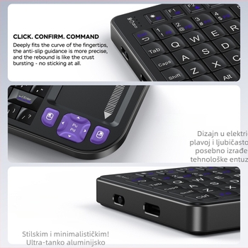 Bluetooth tipkovnica, 73 tipke, RGB pozadinsko osvjetljenje, bežično, istovremeno povezivanje s 2 uređaja
