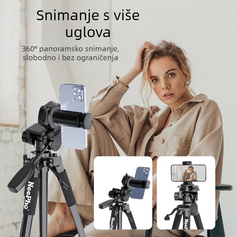 NP-8850 stativ za SLR fotoaparate s 3D gimbal glavom, aluminijska legura, 4 segmenta, nosivost 6–10 kg, ploča za brzo oslobađanje