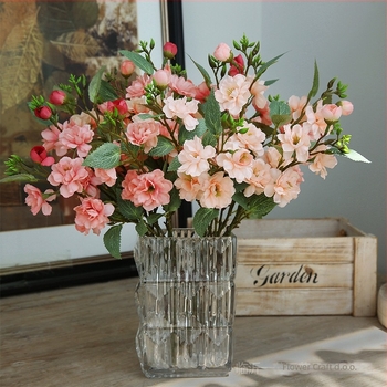 Aranžman svilenih cvjetova kamelije za stol — Brand: One Flower Floral Art; Materijal: Svilen cvjetovi; Vrsta: Kamelija; Stil: Novi kineski stil; Postupak: Drugo