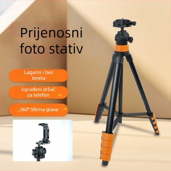 Kuglični stativ s glavom kugle za mobitele i kompaktne fotoaparate – 5 sekcija, aluminij-ABS, nosivost 2 kg, ploča za brzo oslobađanje