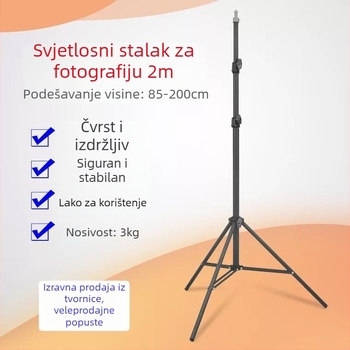 Stativ za mobitel s Pan-Tilt glavom za prijenos uživo, aluminijska legura, 3-segmentni dizajn, podni stalak