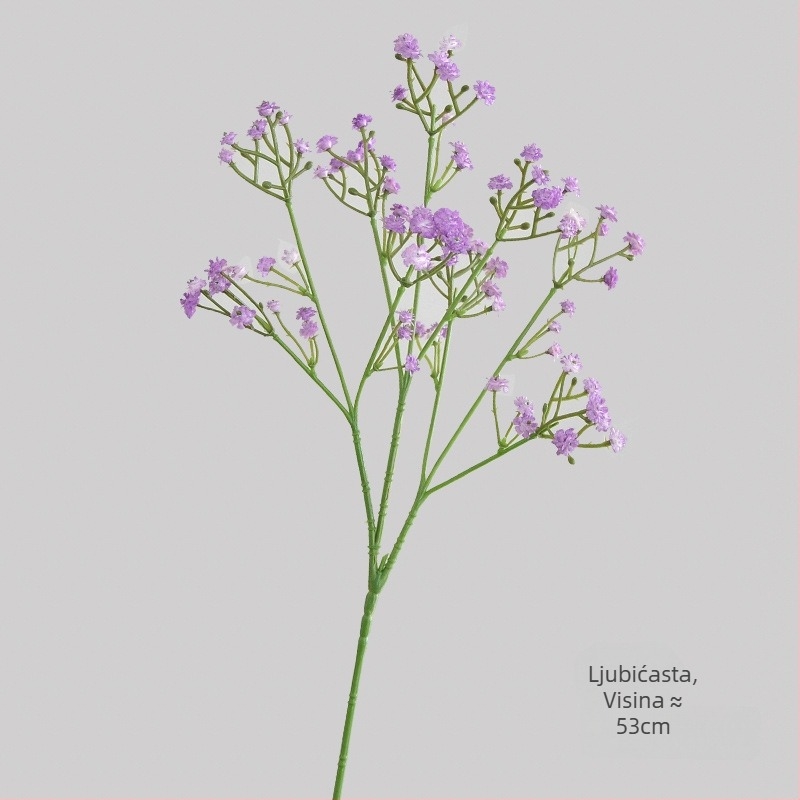 Umjetna gypsophila grana, Starry Sky stil, jedna grana, mekani gel materijal, reljefna površina, ubrizgano oblikovanje