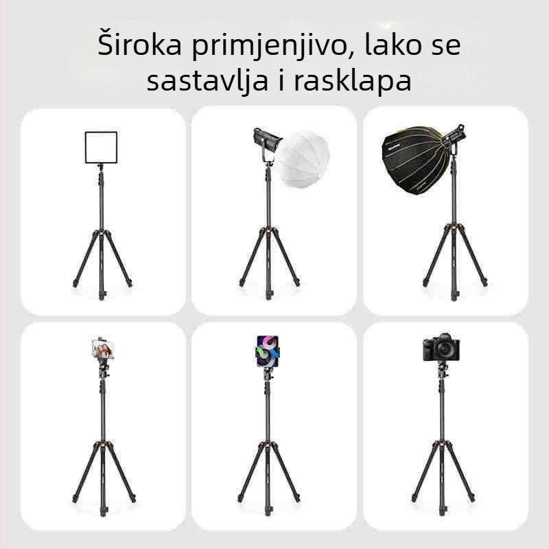 Yunteng 5228 Fotografski stativ od aluminijske legure s dizajnom otpornim na preklapanje, adapter glava, nosivost 2-5 kg