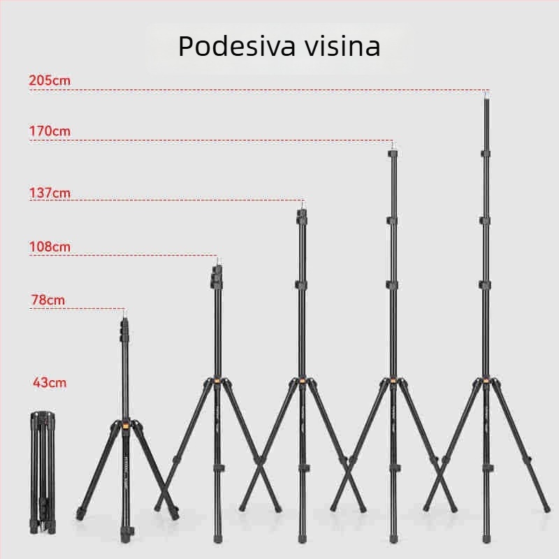 Yunteng 5228 Fotografski stativ od aluminijske legure s dizajnom otpornim na preklapanje, adapter glava, nosivost 2-5 kg