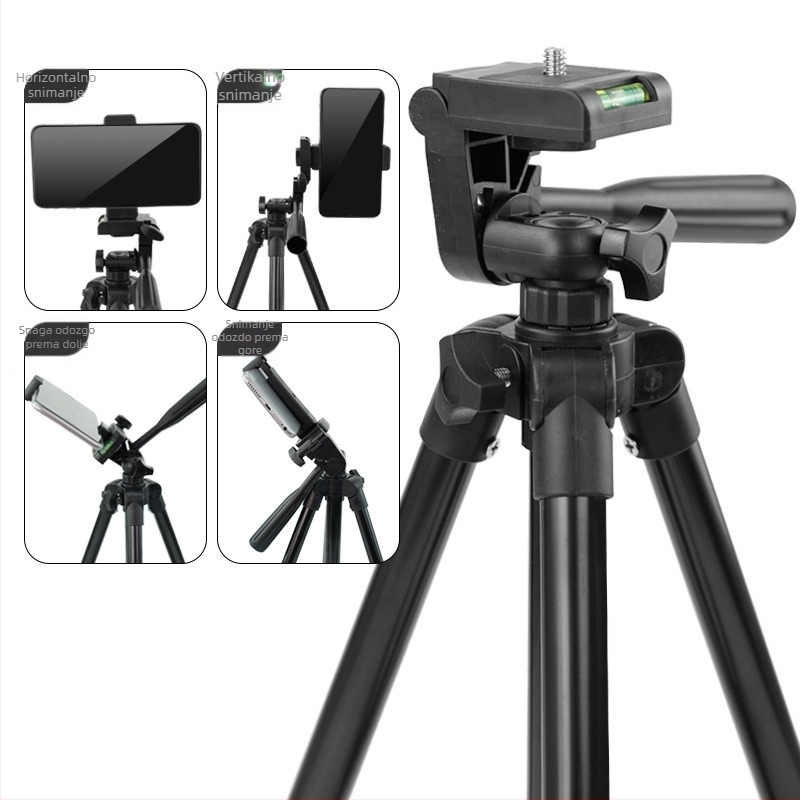 Stativ za mobitel i kameru, 3D gimbal glava, teleskopska šipka od željezo–aluminijske legure, nosivost 2–5 kg, model 3050HT