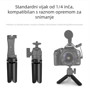 Mini stolni stativ s 3D gimball stabilizatorom – najlon i vlakna, WT007, nosivost do 2 kg