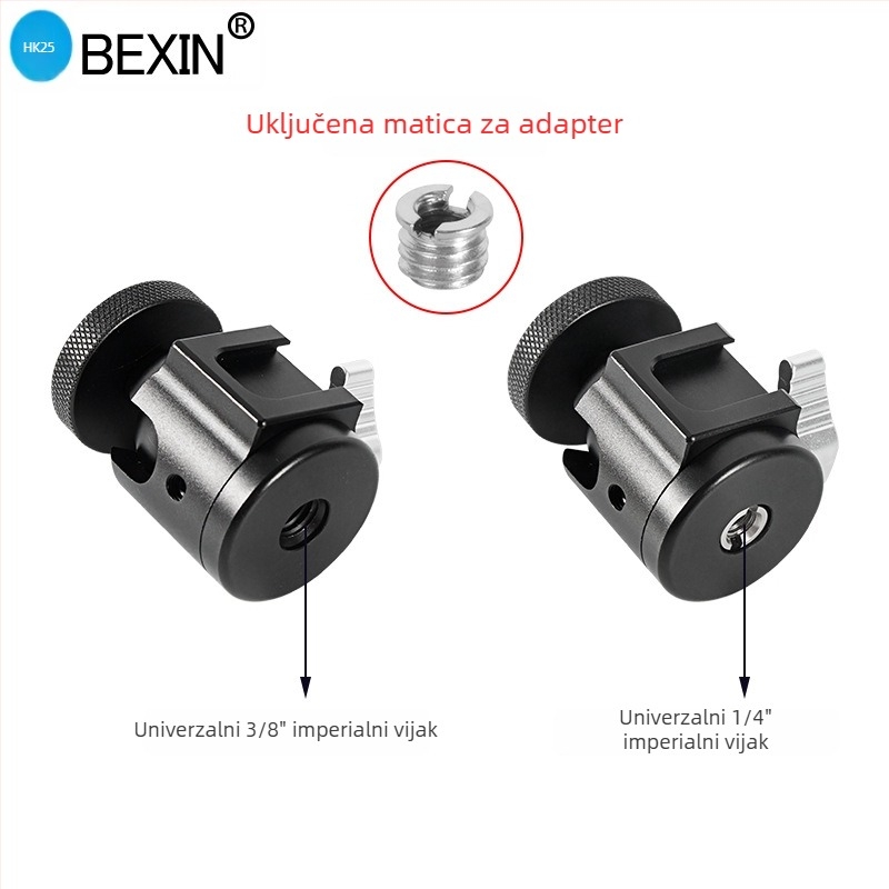BEXIN mini hladna cipka gimbal s kugličnom glavom od aluminija za DSLR kamere i dodatke, 360° horizontalno/vertikalno okretanje, težina 0,098 kg