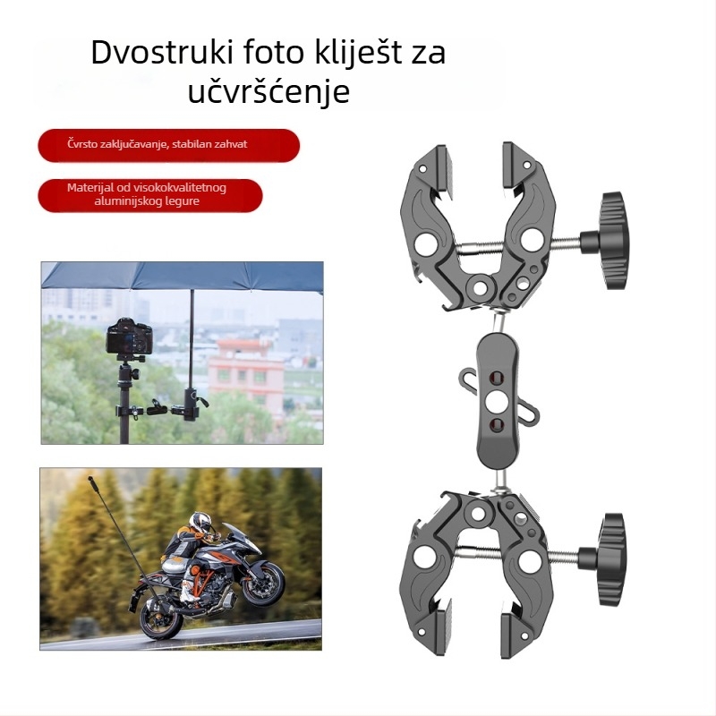Držač za kameru s 360° horizontalnom i vertikalnom rotacijom, aluminijska legura, 337 g, universalna kompatibilnost — Bei zhen