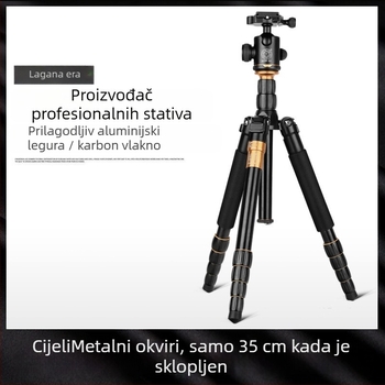 Stativ s kugličnom glavom za fotoaparat, aluminijska legura, nosivost 6–10 kg, 5 sekcija, maksimalna visina 1,55 m, uključena pločica brzog otpuštanja