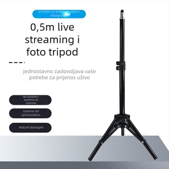 Stativ za fotografiju i prijenos uživo, 3-sekcijski čelični cijev, nosivost 2–5 kg, 3D gimbal PTZ, model 000556, bez ploče brzog oslobađanja
