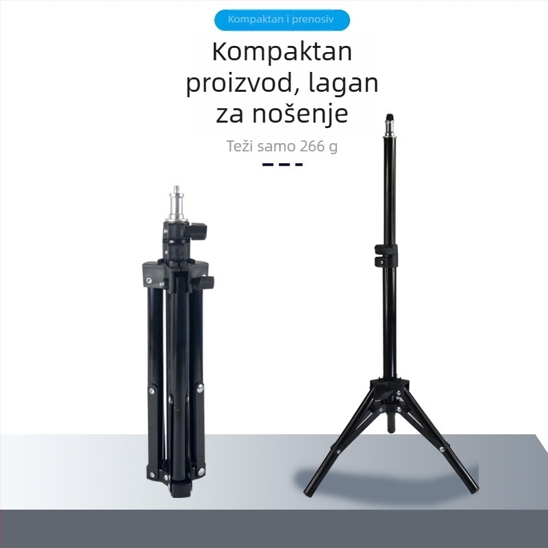 Stativ za fotografiju i prijenos uživo, 3-sekcijski čelični cijev, nosivost 2–5 kg, 3D gimbal PTZ, model 000556, bez ploče brzog oslobađanja