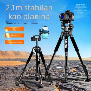 NP-910A Kamera-stativ s 3D gimball glavom, aluminijska legura, 5 sekcija, nosivost 11–15 kg