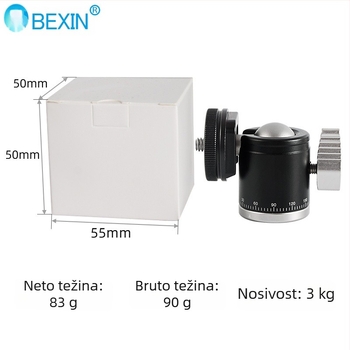 Mini sferni foto-tronožac s držačem za pametni telefon i mikrofon za live streaming – 360° horizontalno okretanje, 90° vertikalno naginjanje, težina 0,1 kg, universalna kompatibilnost, materijal K-19