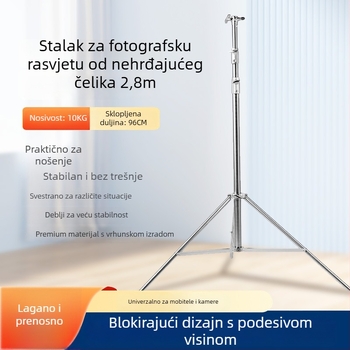 Morning sea stativ za svjetlo s plinskim pogonom od nehrđajućeg čelika, 3 sekcije, 3D gimbal, nosivost >20 kg, profesionalna razina