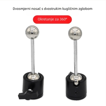 Metalni stativ za mobitel s dvostrukom kugličnom glavom, univerzalni gimbal, 360° pan/tilt, 1/4" navoj, za prijenos uživo