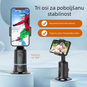 Q9 pametni gimbal za telefon sa 360° rotacijom i praćenjem lica, stolni držač za prijenos uživo