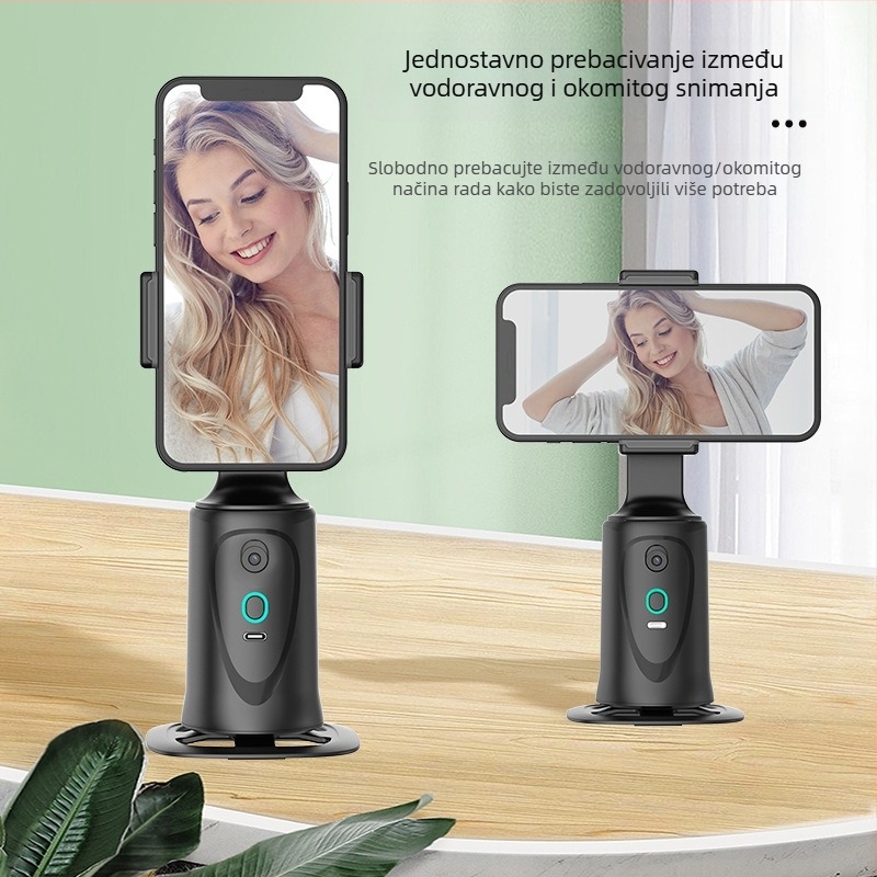 Q9 pametni gimbal za telefon sa 360° rotacijom i praćenjem lica, stolni držač za prijenos uživo