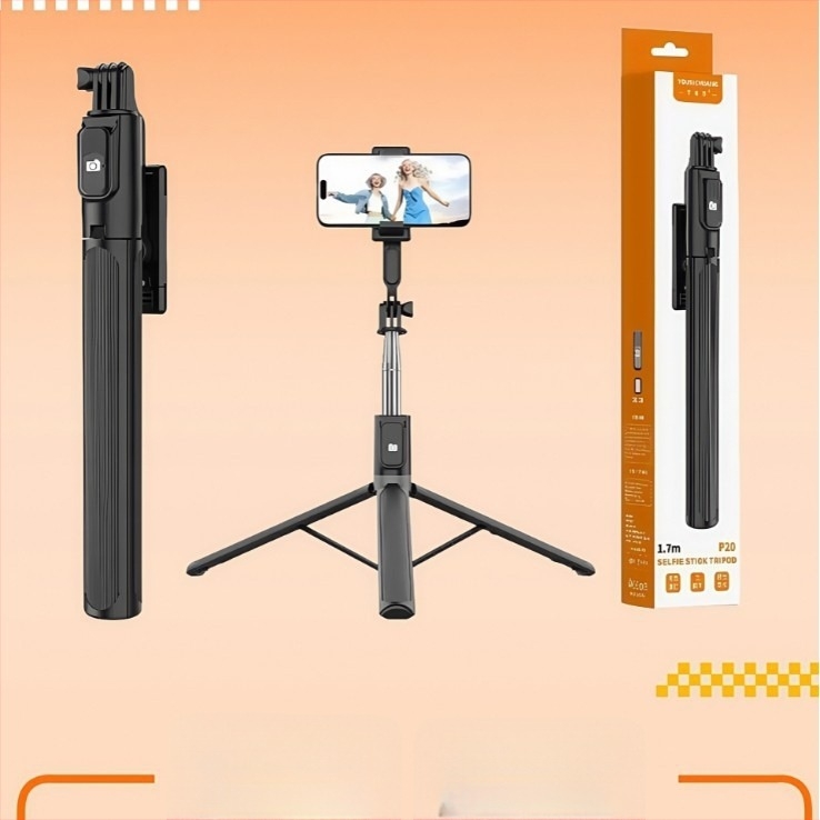 Bluetooth selfie štap s integriranim tripodom, 360° rotacija, produženje do 1,7 m, daljinski upravljač, za uživo prijenos i fotografiju