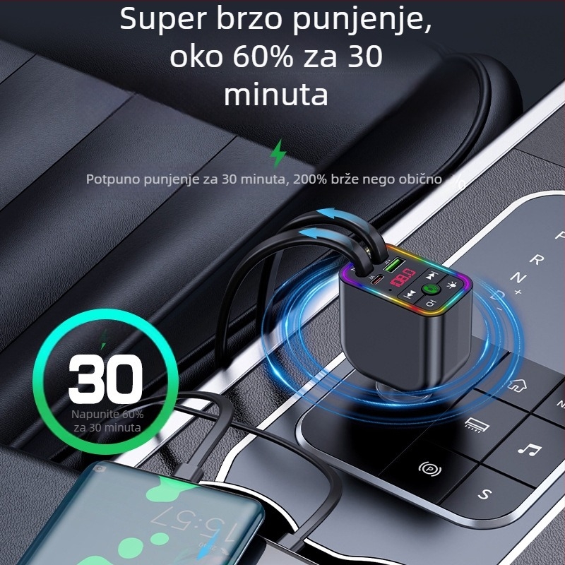Bluetooth MP3 player prijemnik za auto, model Y3, OLED zaslon, FM radio, napajanje 12V/24V