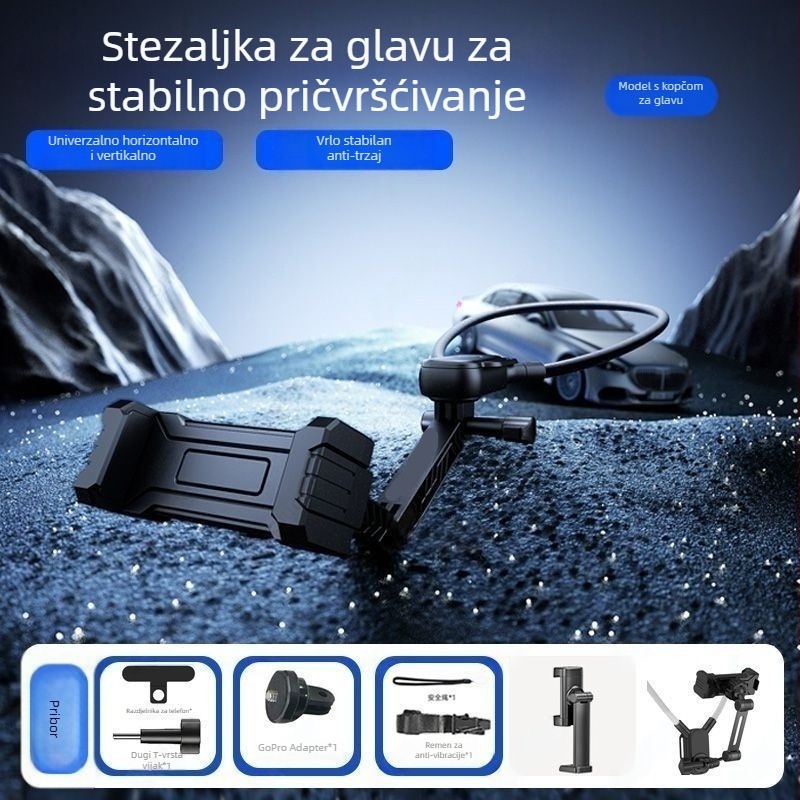 Držač za telefon oko vrata za snimanje iz prvog lica na prsima, silikon, bežično punjenje